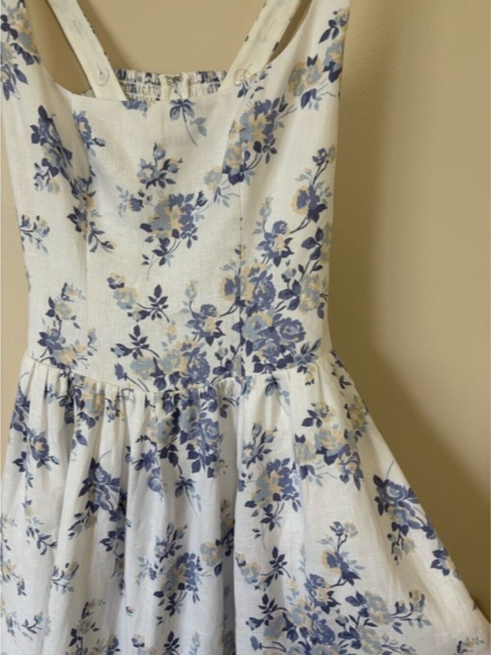 NEW Reformation Janu Midi Linen Dress Lana Floral Blue White | US 0 / UK 4 - Picture 11 of 15